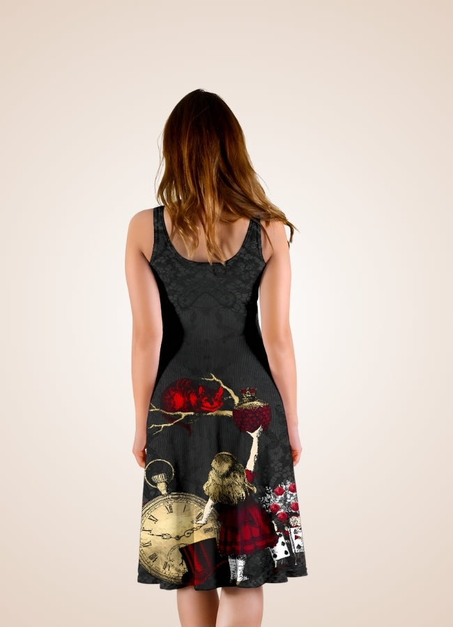 Gothic Steampunk Print Dress - Steampunk Australia