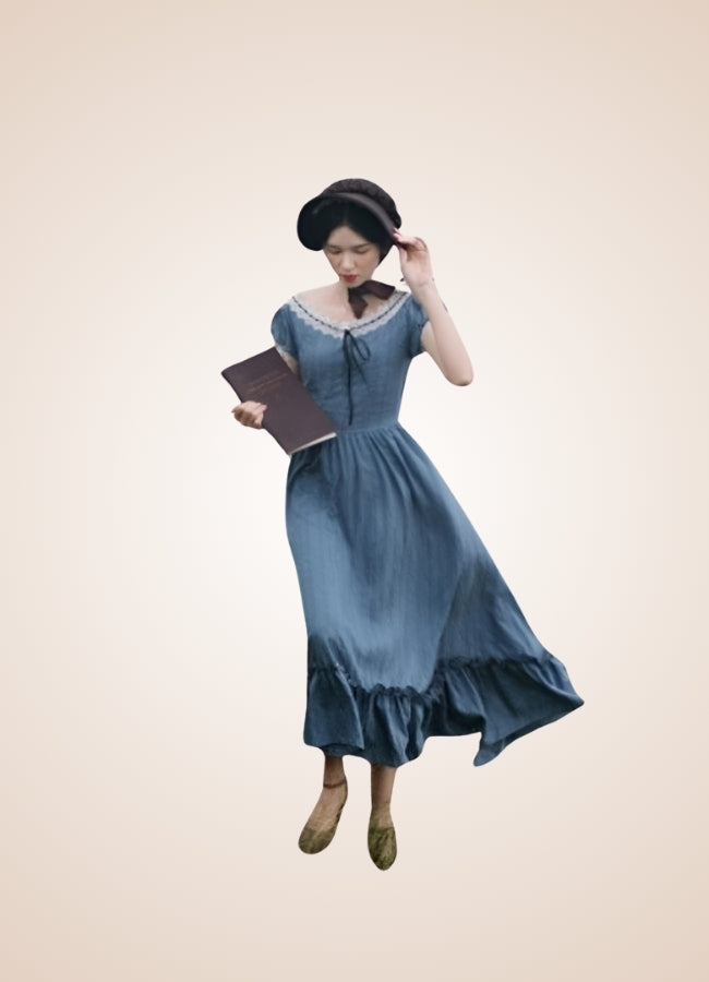 Woman's Blue Medieval Chemise - Steampunk Australia